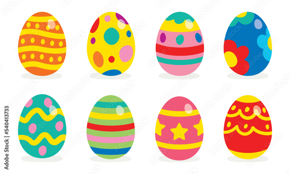 Set Of Colorful Easter Eggs