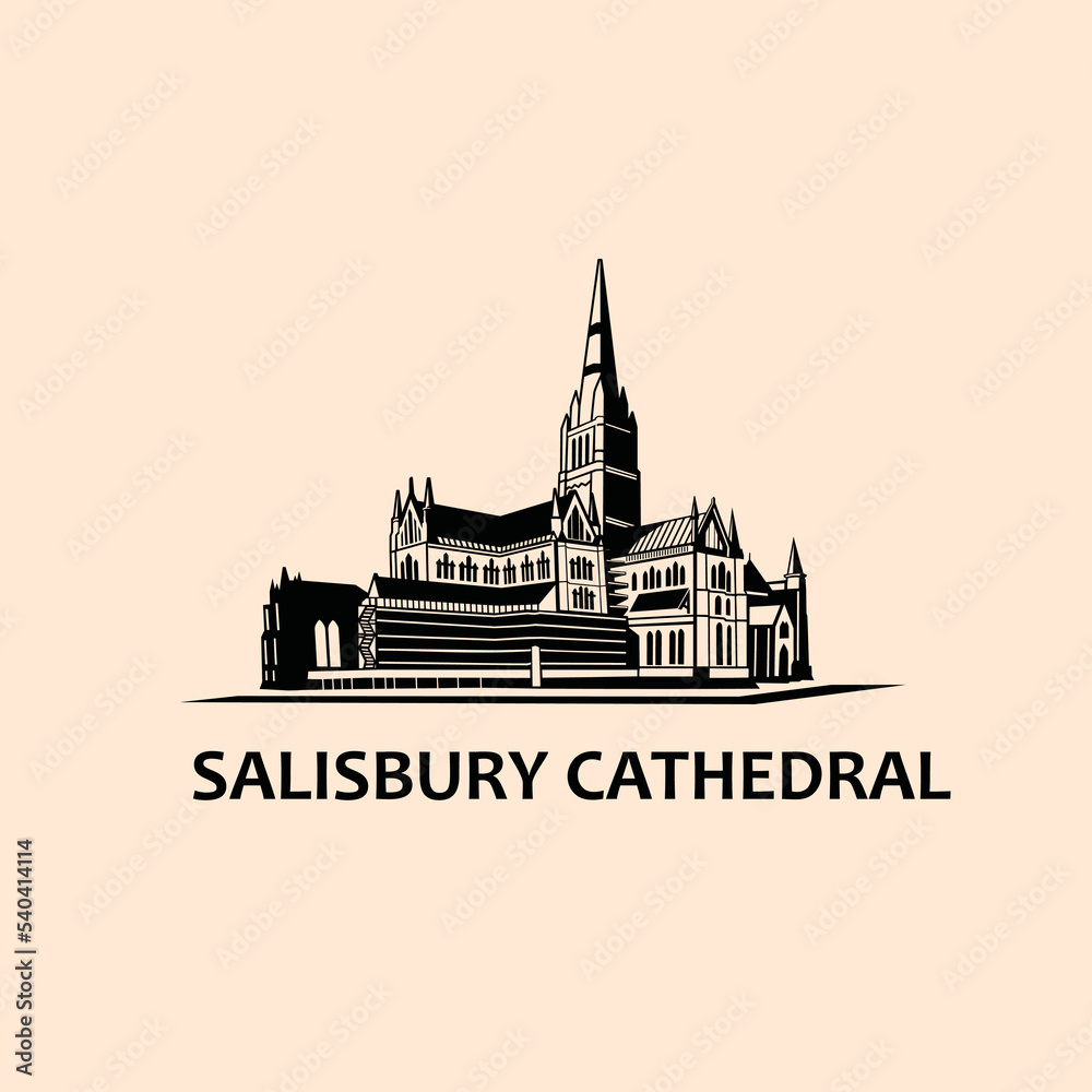 Salisbury Cathedral illustration vector design