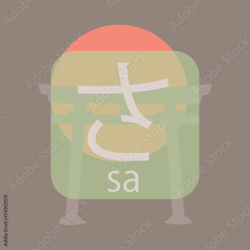 Hiragana - Japanese basic characters handwritten table