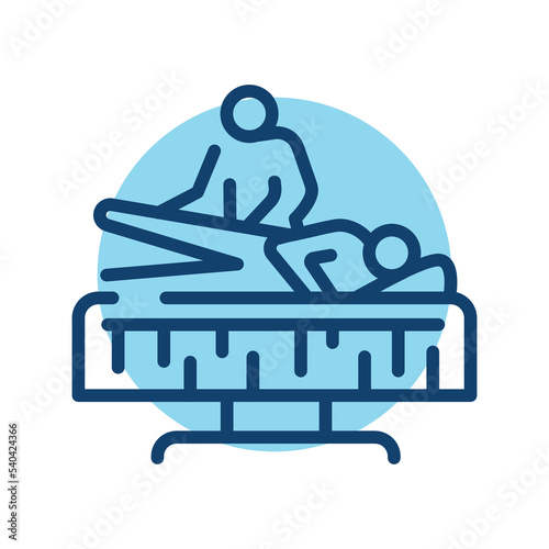 Exercise sign olor line icon. Physiotherapy.