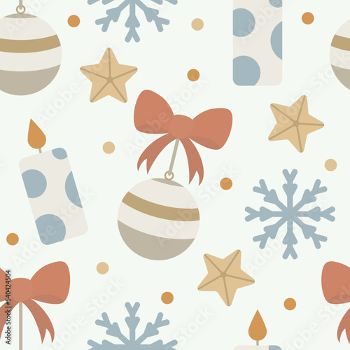 Christmas Boho Seamless Pattern
