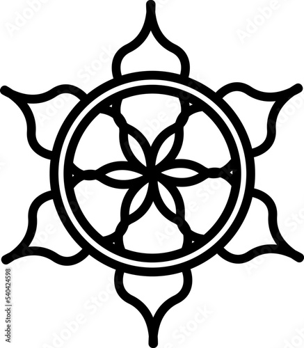 Flower mehndi pattern for Henna drawing and tattoo.Mandala coloring book simple and basic for beginners, seniors and children. 