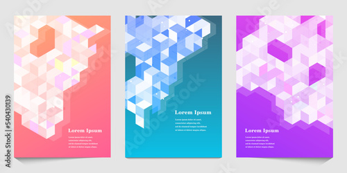 幾何学 抽象 三角 ポリゴン 背景 セット