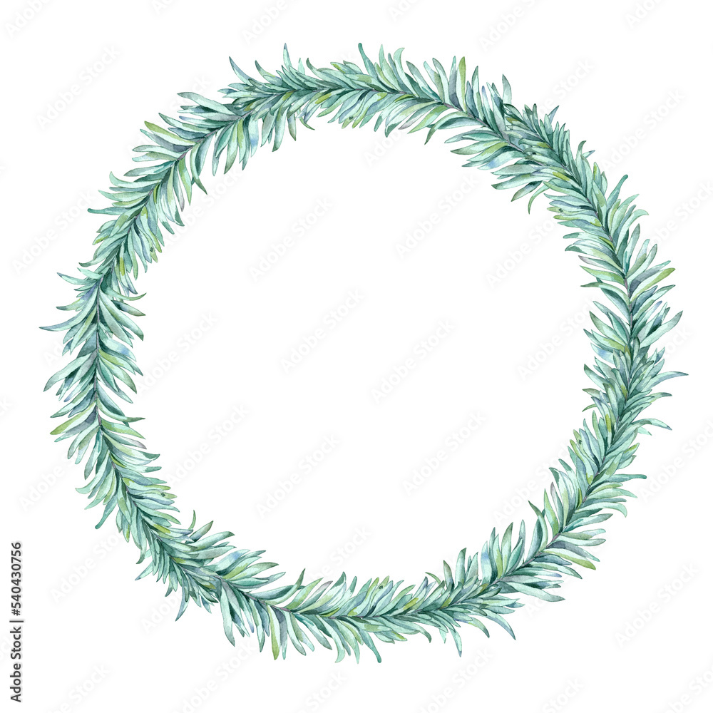 Watercolor winter simple wreath.
Hand drawn conifer branches illustration. Isolated on transparent. Watercolor winter simple wreath.
Hand drawn conifer branches illustration. Isolated on transparent.