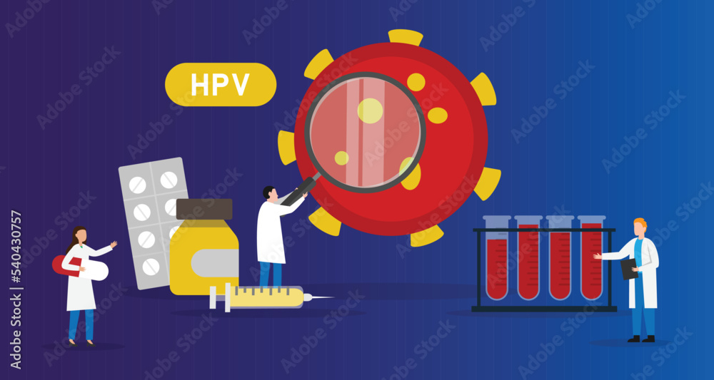 Doctor diagnosis HPV virus 2d vector illustration concept for banner, website, illustration, landing page, flyer, etc. Doctor diagnosis HPV virus 2d vector illustration concept for banner, website, illustration, landing page, flyer, etc.