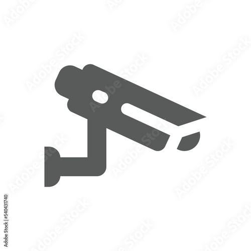 Cctv camera black vector icon. Video surveillance filled symbol.