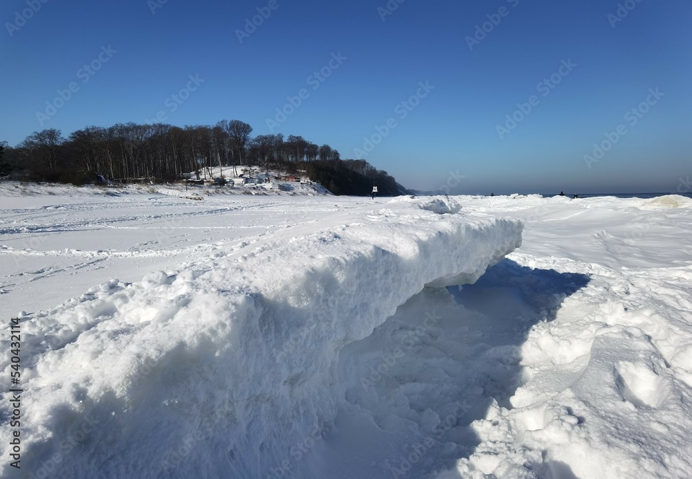 Obraz premium Schnee auf Usedom, Ostsee