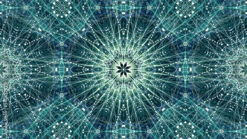 Animation render of abstract particles forming geometric patterns