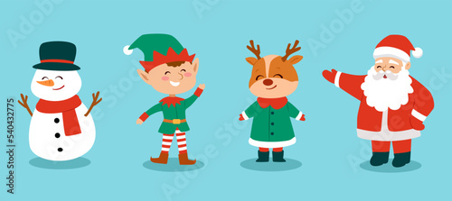 Hand drawn christmas character flat
