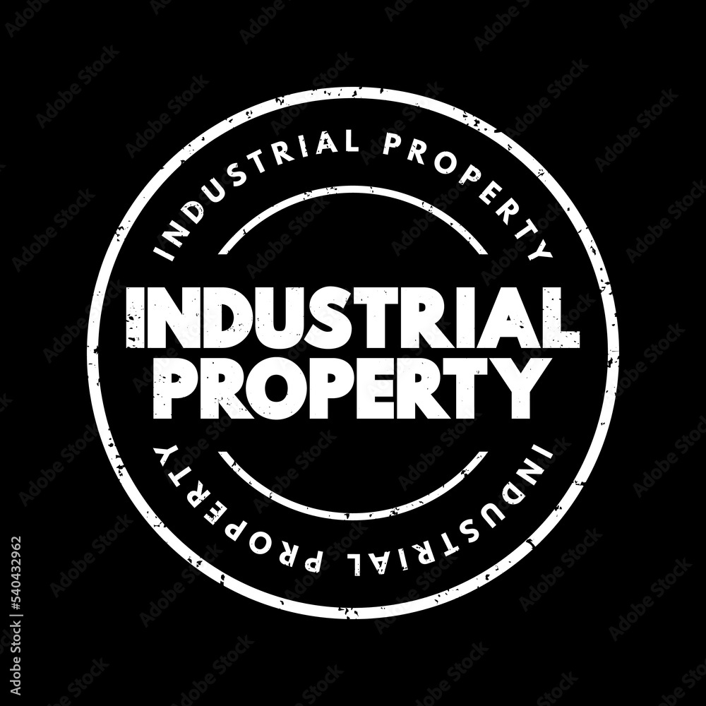 Industrial Property text stamp, concept background