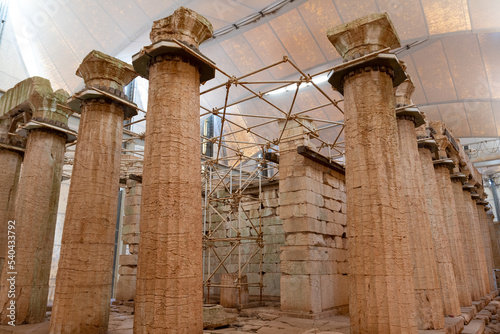 Obraz na płótnie Temple of Apollo Epicurius at Bassae near Andritsaina, Greece w salonie