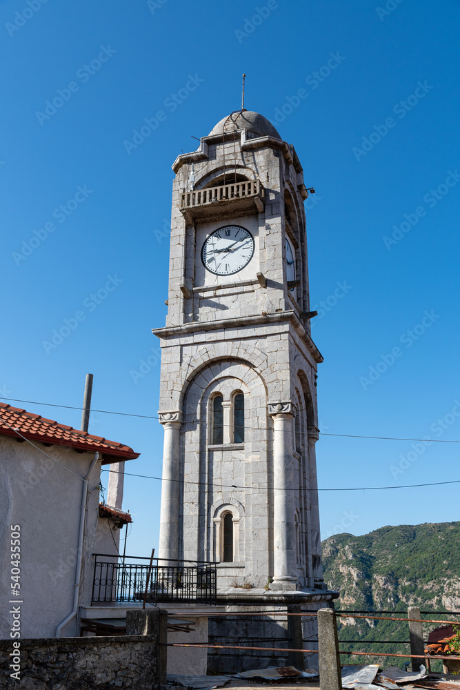 The clock tower of Dimitsana, Arcadia, Greece