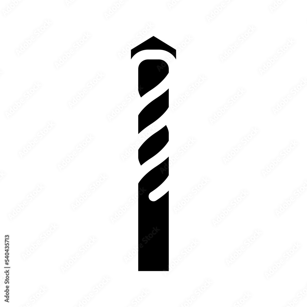 masonry drill bit glyph icon vector. masonry drill bit sign. isolated symbol illustration