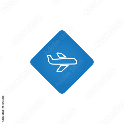 A flying airplane icon. Vector illustration.