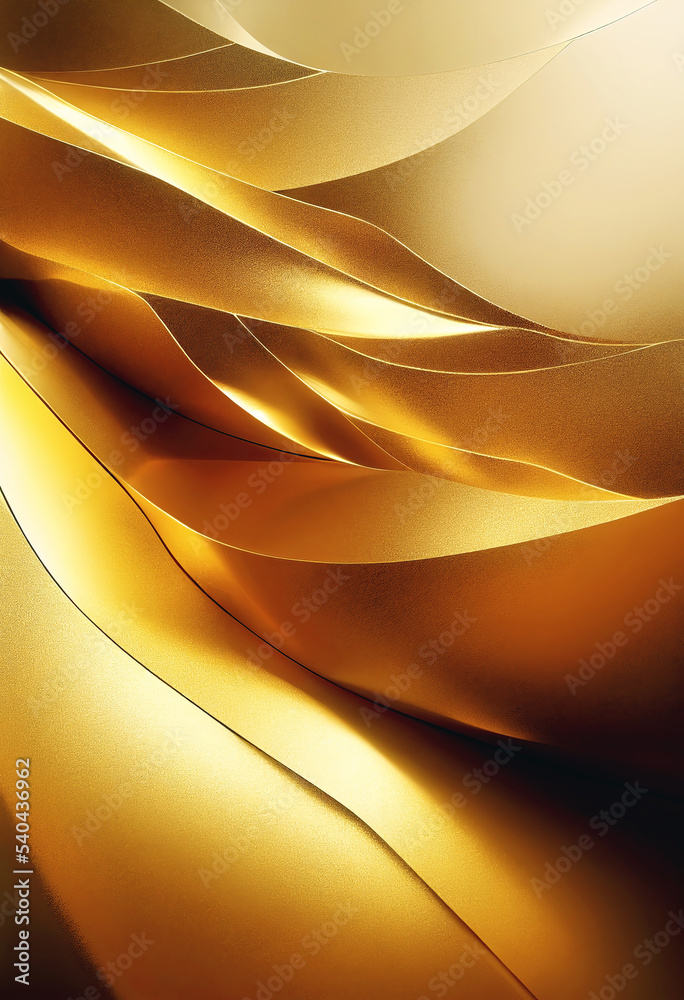 Fototapeta premium Abstract shiny color gold wave, luxury background.