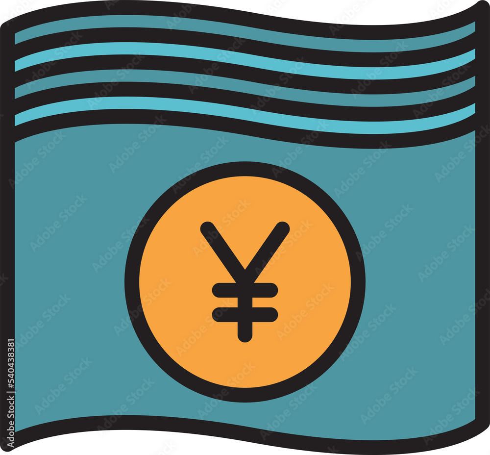 Fototapeta premium stack of yen banknotes icon