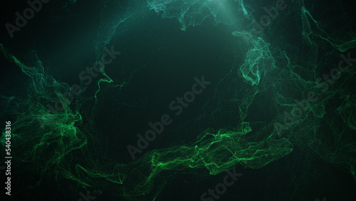 Spotlight shine to center with plasma energy particle effect.3D rendering simulation abstract background conceptual.