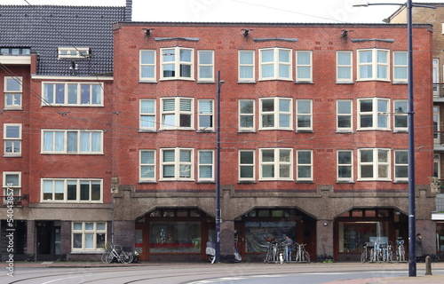 Amsterdam Mercatorplein Red Brick Building Facade, Netherlands