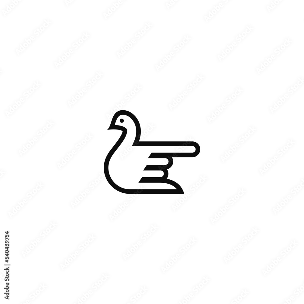 Bird combination with hand. Logo design.