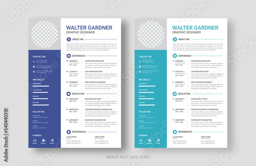 Clean and elegant minimalist curriculum vitae template with cover letter