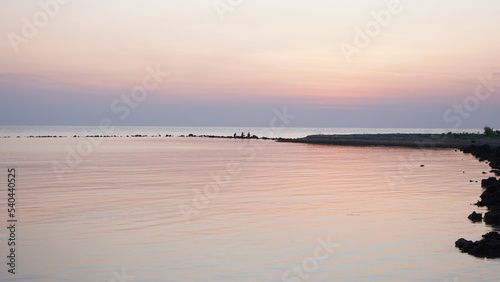 the beautiful sunset in indonesian beach