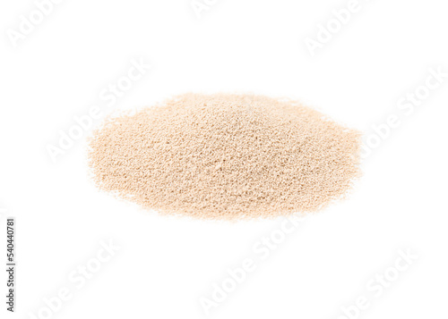 Pile of granulated yeast isolated on white