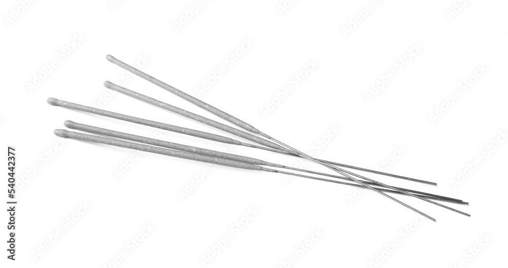 Many new sparkler sticks on white background Many new sparkler sticks on white background