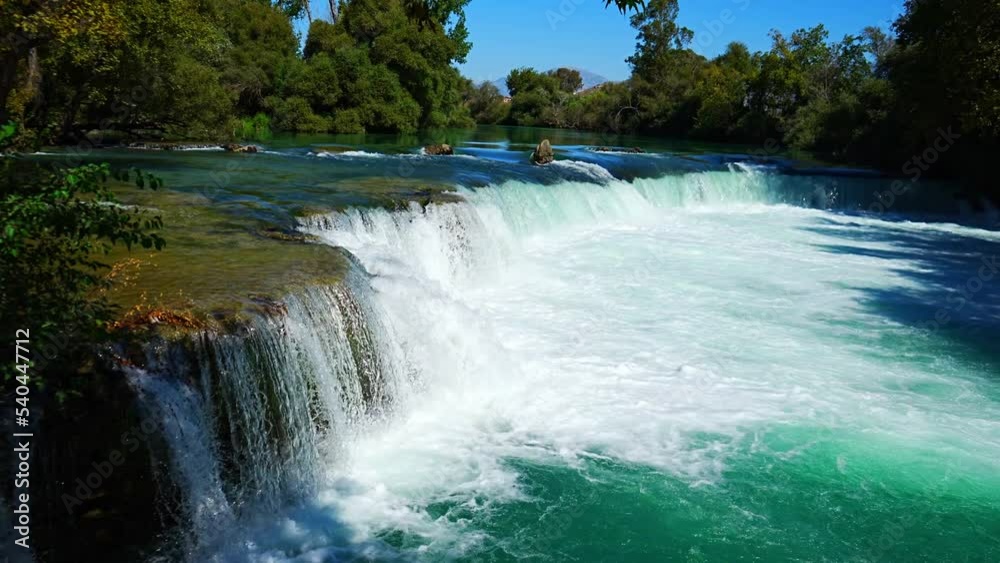 Beautiful natural landmark of manavgat waterfall with waterfall lake landscape near Manavgat city, Turkey Beautiful natural landmark of manavgat waterfall with waterfall lake landscape near Manavgat city, Turkey
