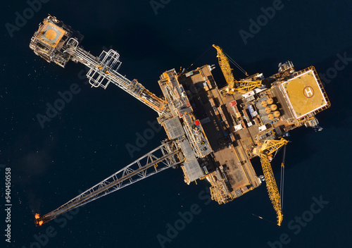  West Tuna Platform aerial from directly overhead on Bass Strait. photo