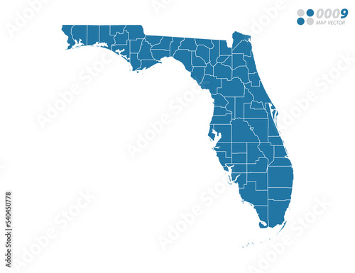 Vector blue of map Florida.