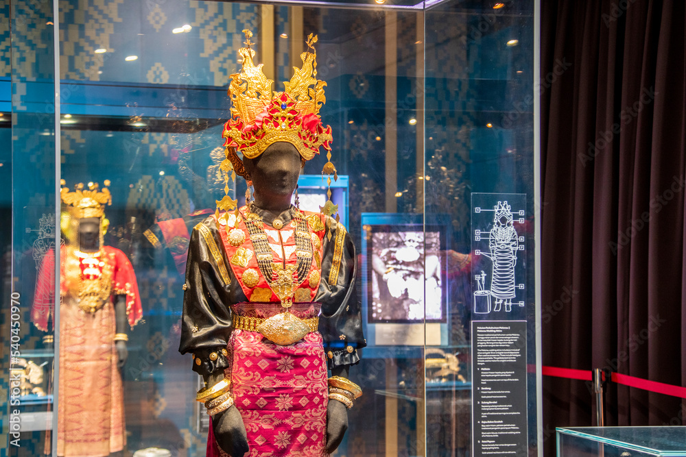 Kuching Malaysia 4th Sep 2022 the traditional melanau wedding attire in Borneo Cultures Museum