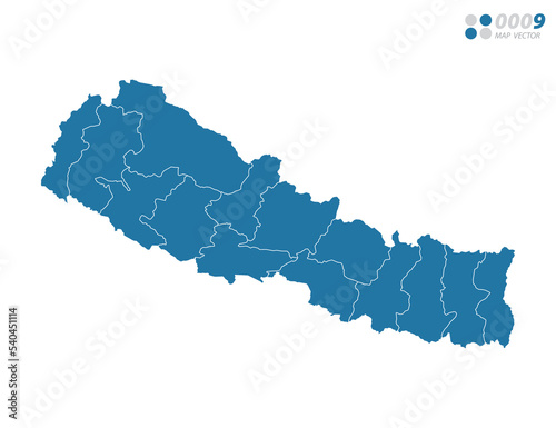 Vector blue of map Nepal.
