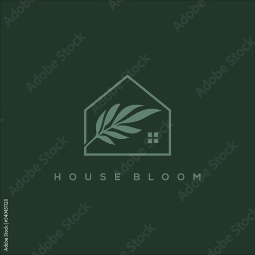 house bloom vector logo for home decoration