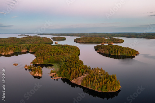 sunset over the lake photo