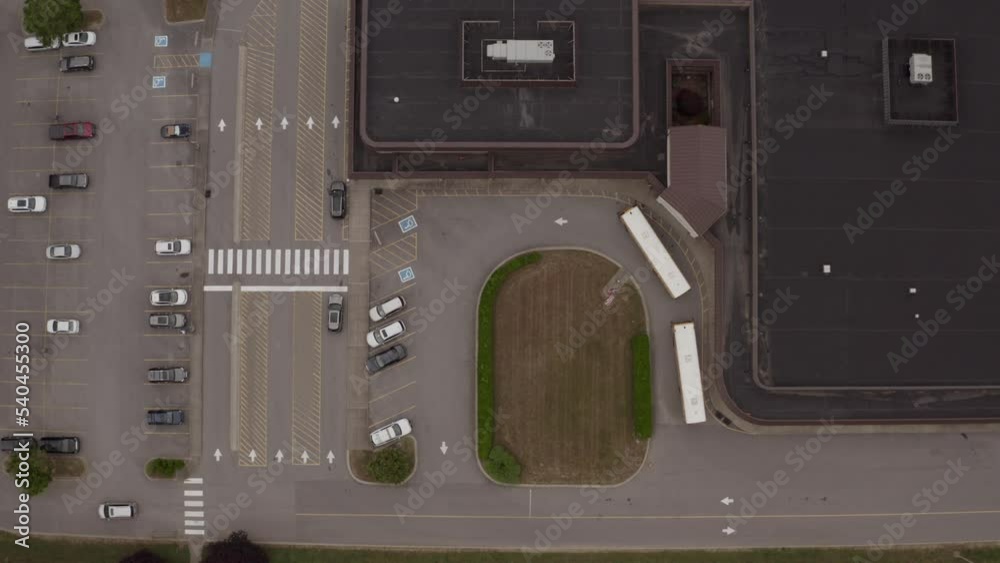 Overhead of school during dropoff Overhead of school during dropoff