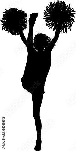 Cheerleader with Pom Poms S...