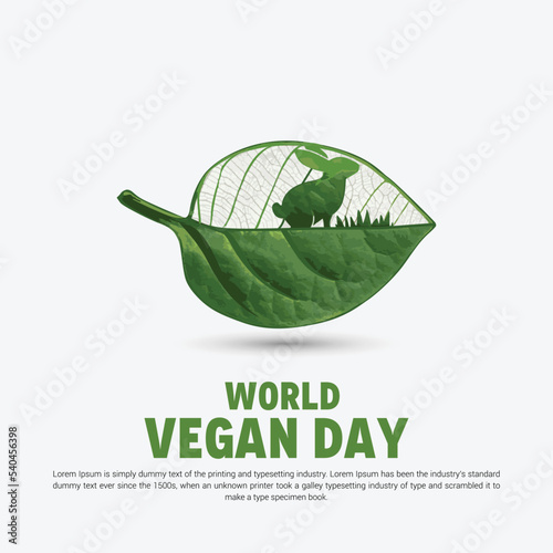 World Vegan Day vector leaf illustration