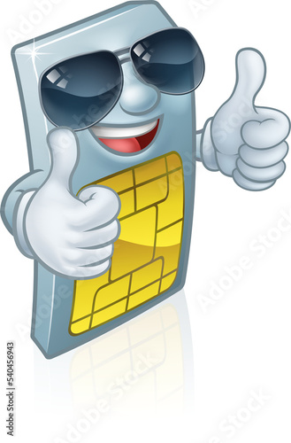 Sim Card Cool Shades Thumbs...