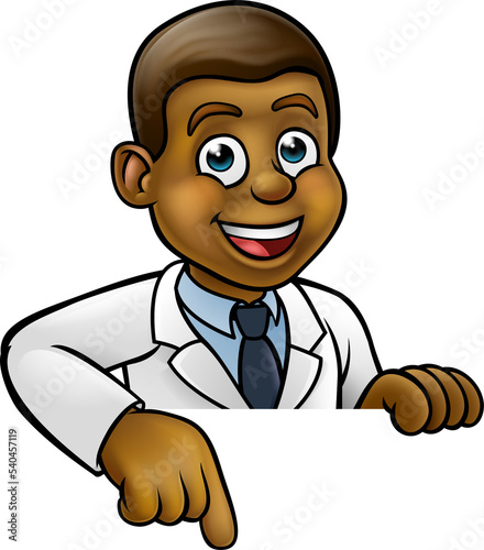Pointing Cartoon Scientist ...