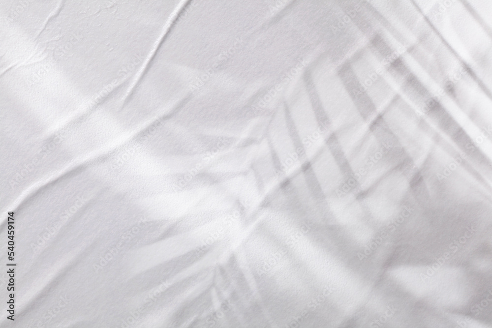 Fototapeta premium Gray beige crumpled wet craft paper blank texture copy space light and shadow background.