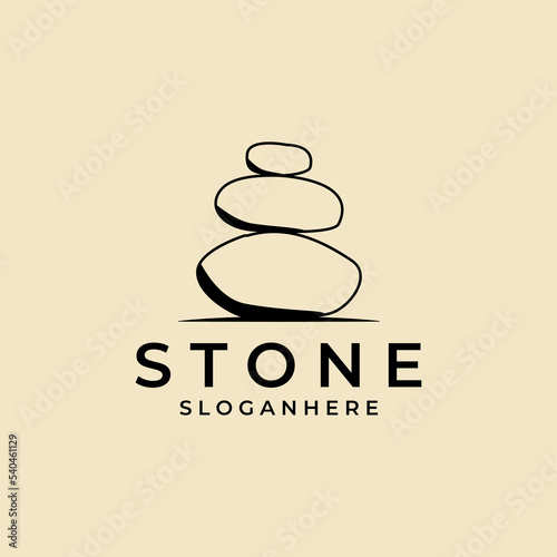 Photography Balance stone logo vector design illustration