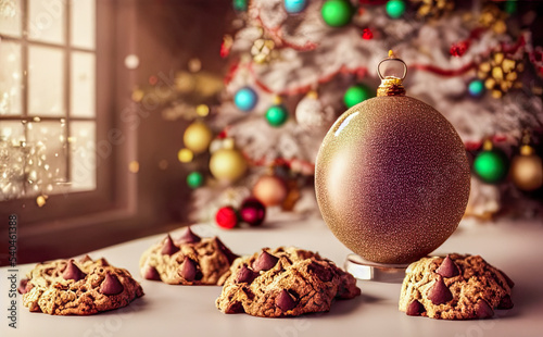 Foto Christmas cookies still-life.  Background digital matte painting
