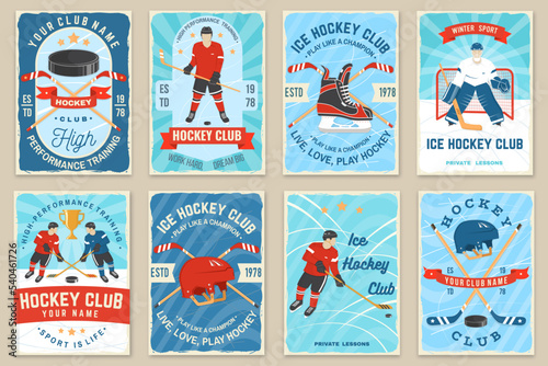 Photography Ice Hockey club flyer, brochure, banner, poster