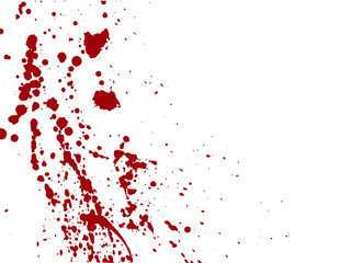 Blood drops and splatters. Illustration on a transparent background