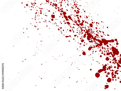 Blood drops and splatters. Illustration on a transparent background photo