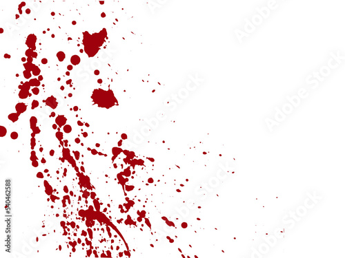 Blood drops and splatters. Illustration on a transparent background