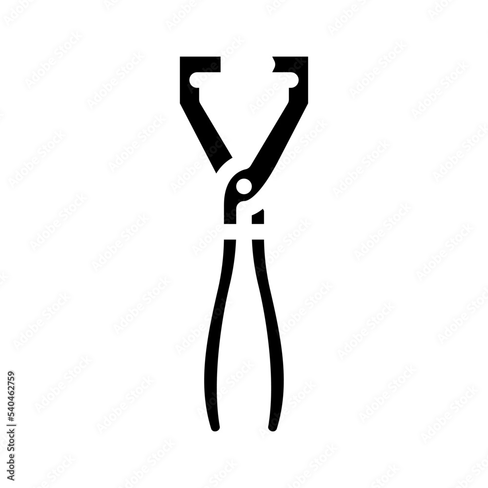 hose clamp pliers glyph icon vector. hose clamp pliers sign. isolated symbol illustration hose clamp pliers glyph icon vector. hose clamp pliers sign. isolated symbol illustration