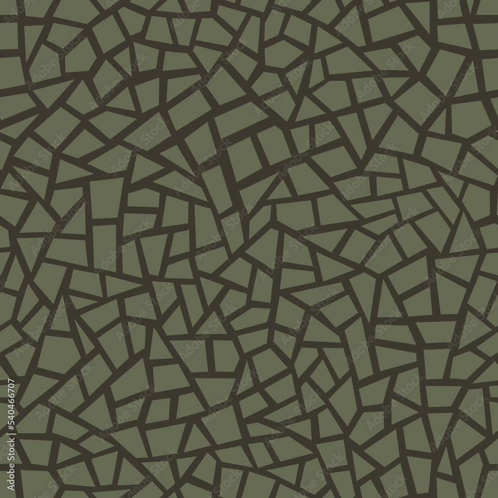 Seamless geometric pattern with polygonal chaotic tiles. Abstract modern endless flat camo ornament. Vector illustration. Seamless geometric pattern with polygonal chaotic tiles. Abstract modern endless flat camo ornament. Vector illustration.