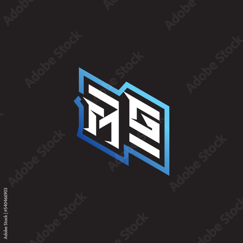MG initial letters stock illustration gamings logo design