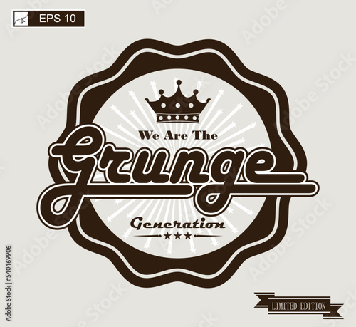 label vintage for grunge music genre 